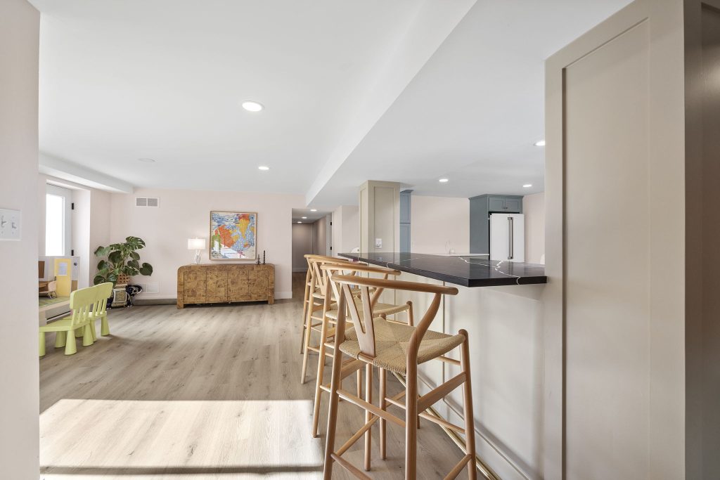 This is a basement renovation in Crestwood, Missouri