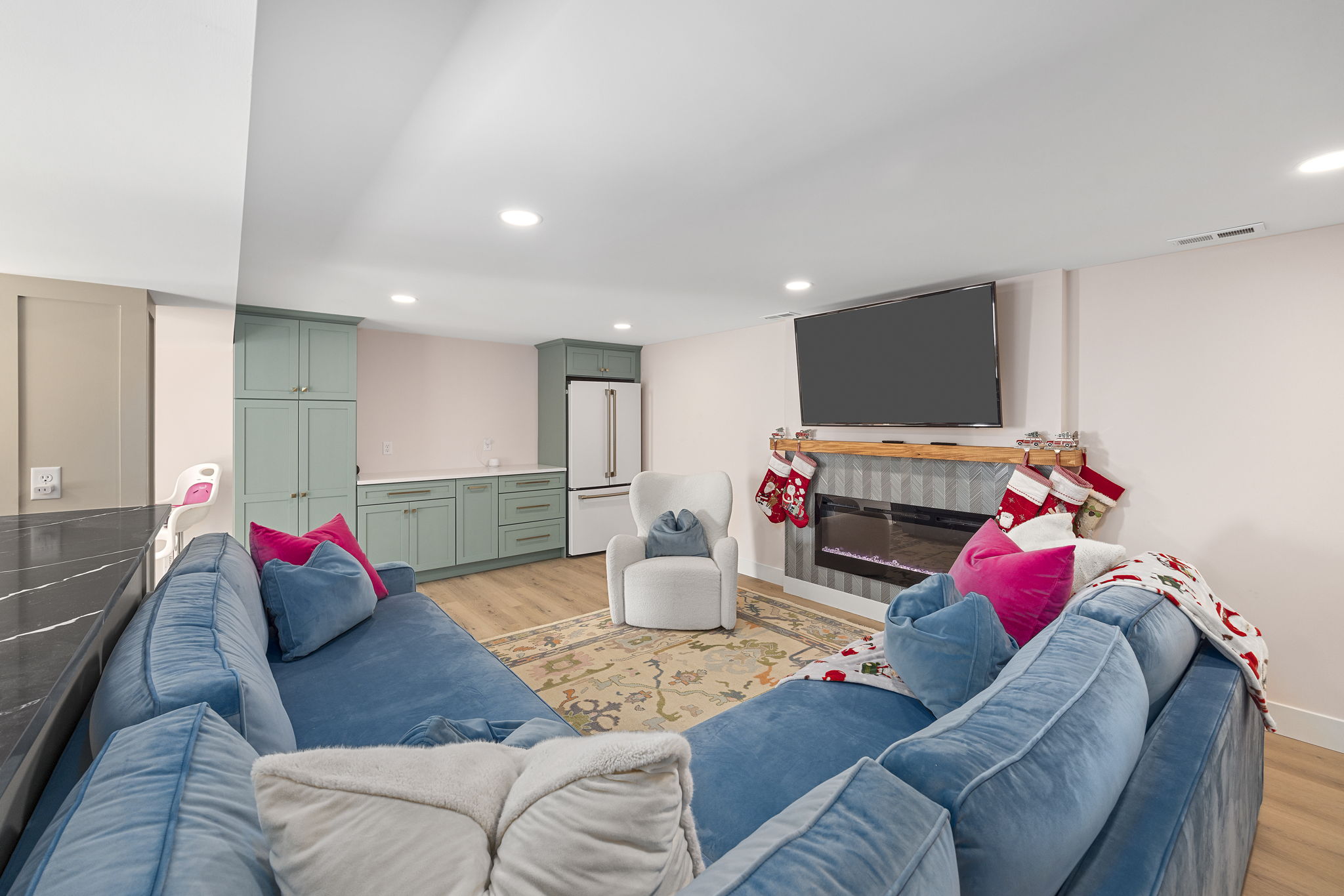 This is a basement renovation in Crestwood, Missouri