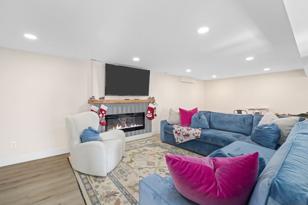 This is a basement renovation in Crestwood, Missouri