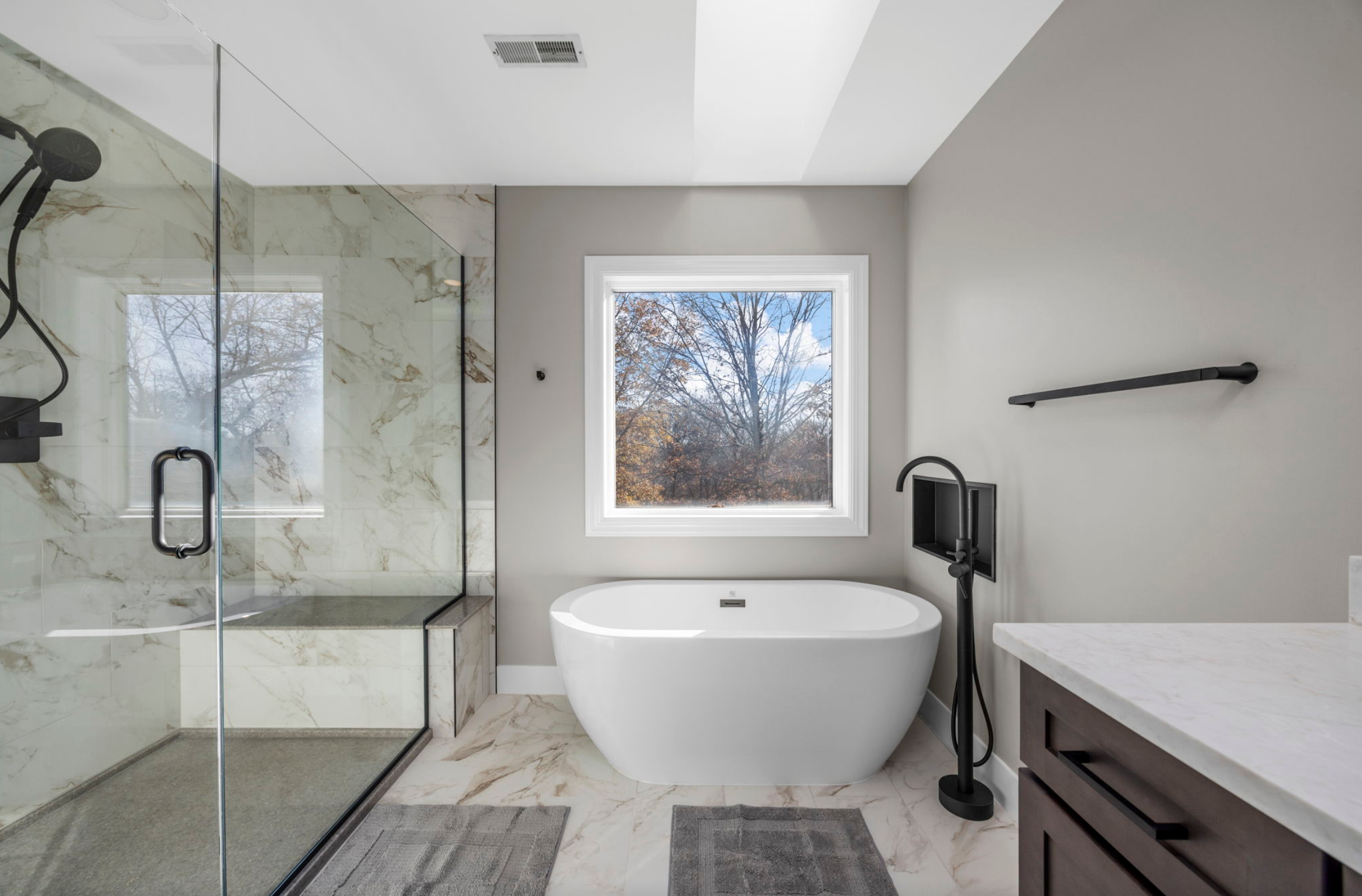 This is a luxury master bath remodel in Ballwin, Missouri