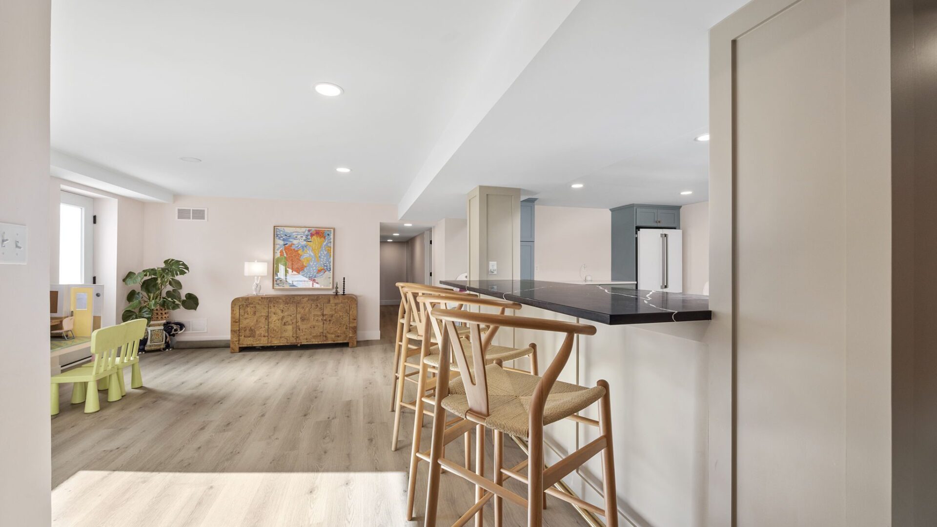 This is a basement renovation in Crestwood, Missouri