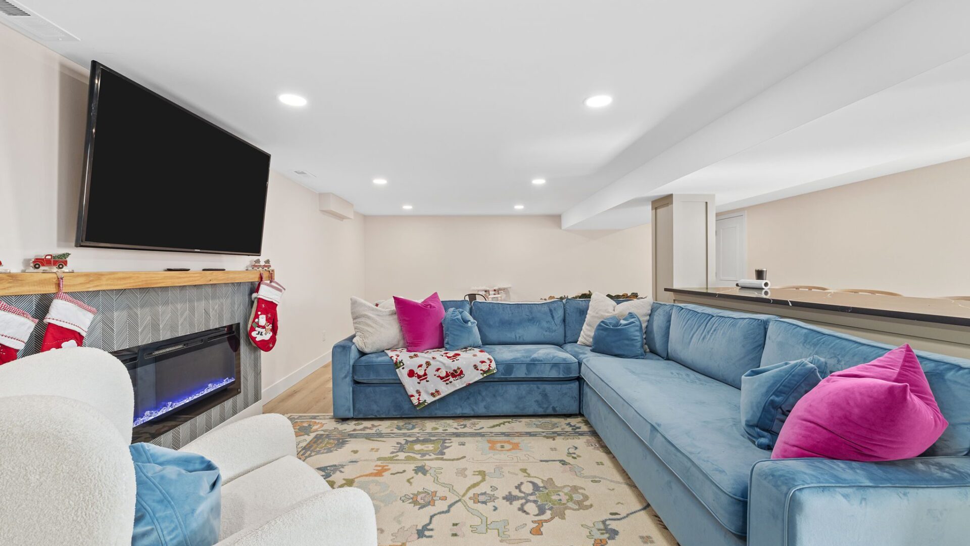 This is a basement renovation in Crestwood, Missouri