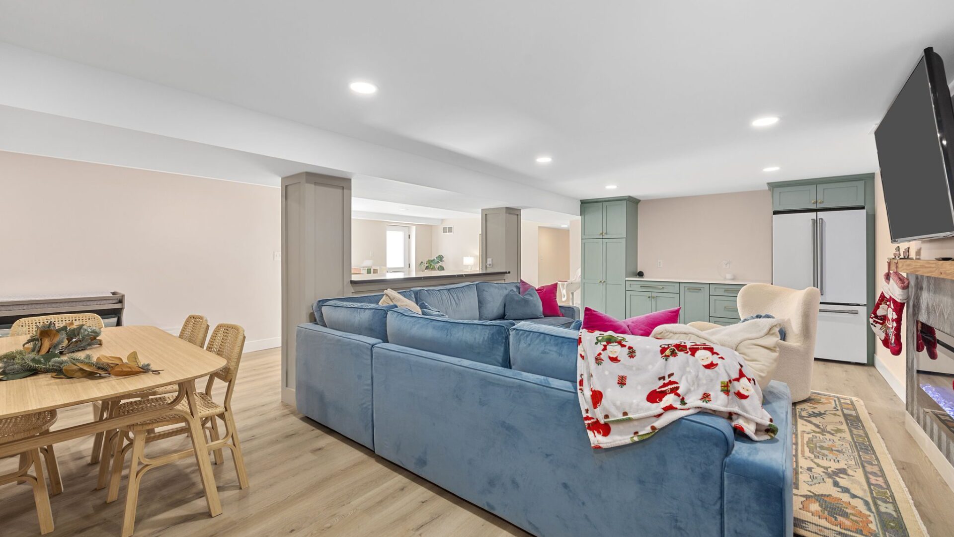 This is a basement renovation in Crestwood, Missouri