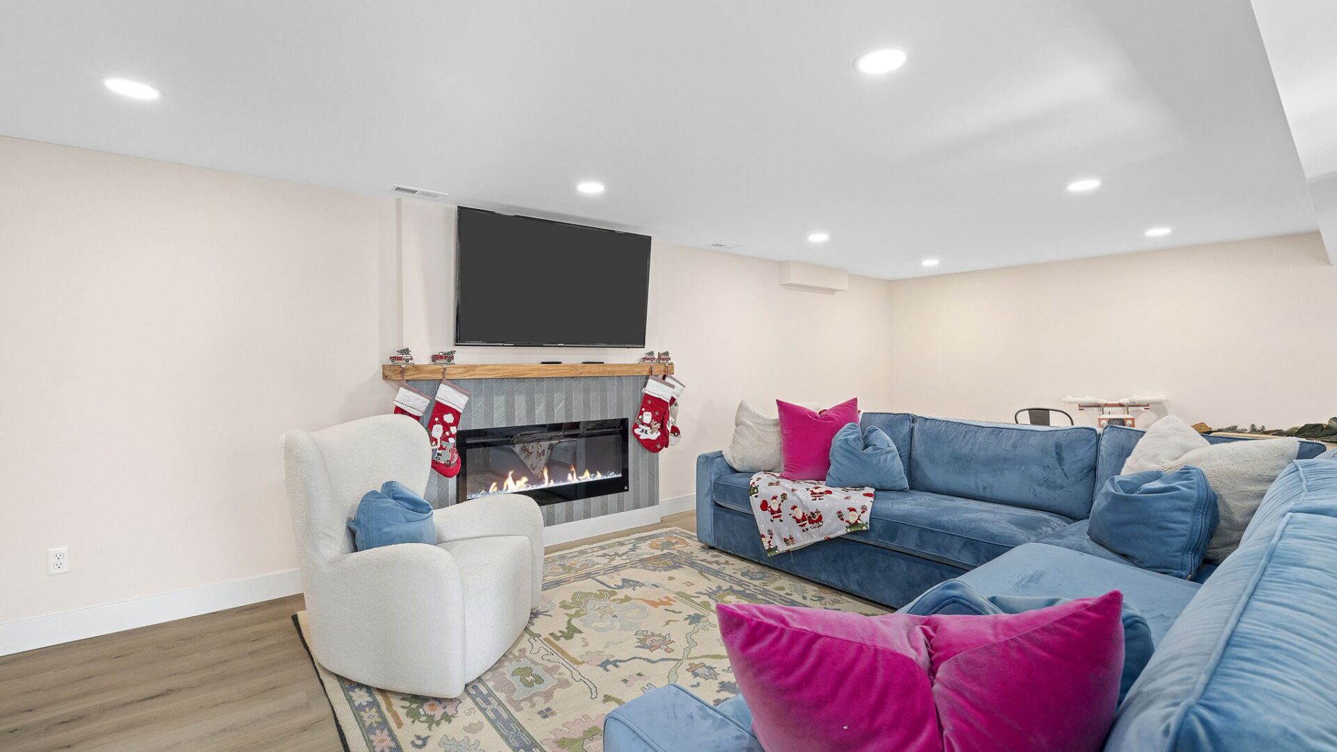 This is a basement renovation in Crestwood, Missouri